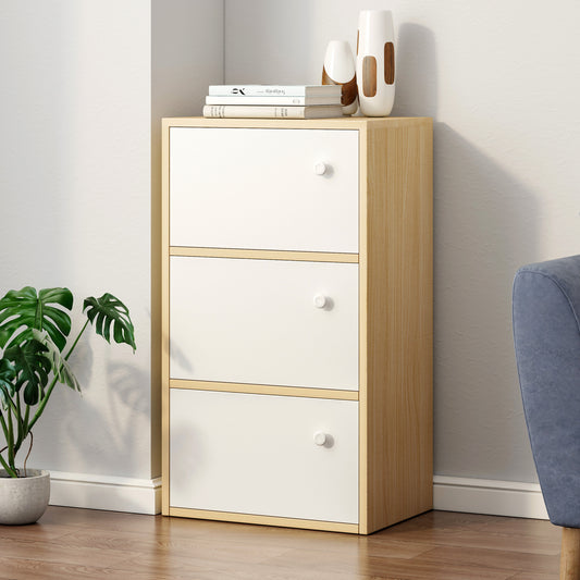 Tall Storage Cabinet Bedside Table for Bedroom