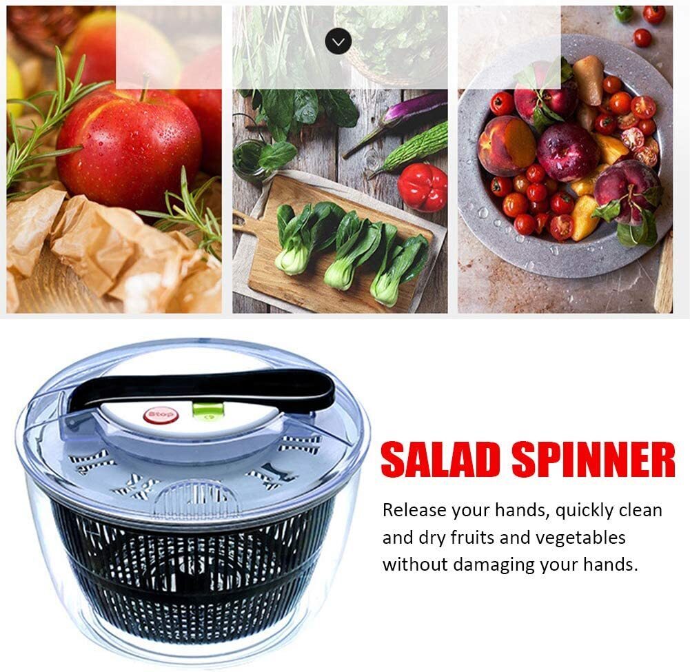 5L Large Capacity Salad Spinner Vegetable Washer Dryer Kitchen Tool