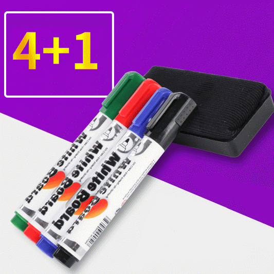 5 Pack Whiteboard Markers with Eraser Set for Office and School