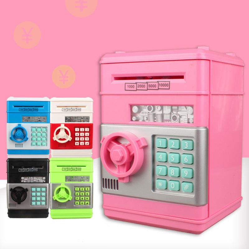 Secure Digital Kids ATM Piggy Bank Safe Money Saving Box with Electronic Lock Pink