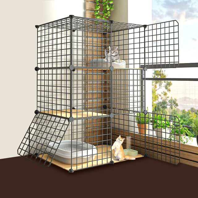 Large Pet Home Cat Cage Metal Wire Kennel Playpen Exercise Crate for Pets