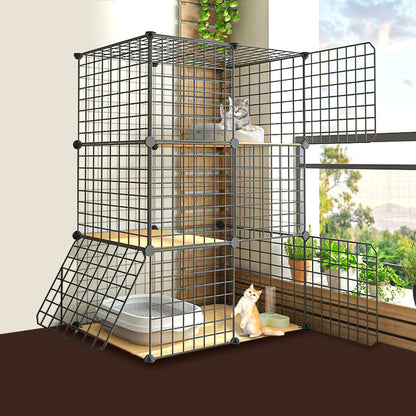 Large Pet Home Cat Cage Metal Wire Kennel Playpen Exercise Crate for Pets