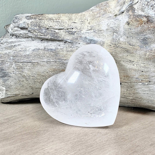 Natural Clear Quartz Heart Stone Healing Crystal Gemstone