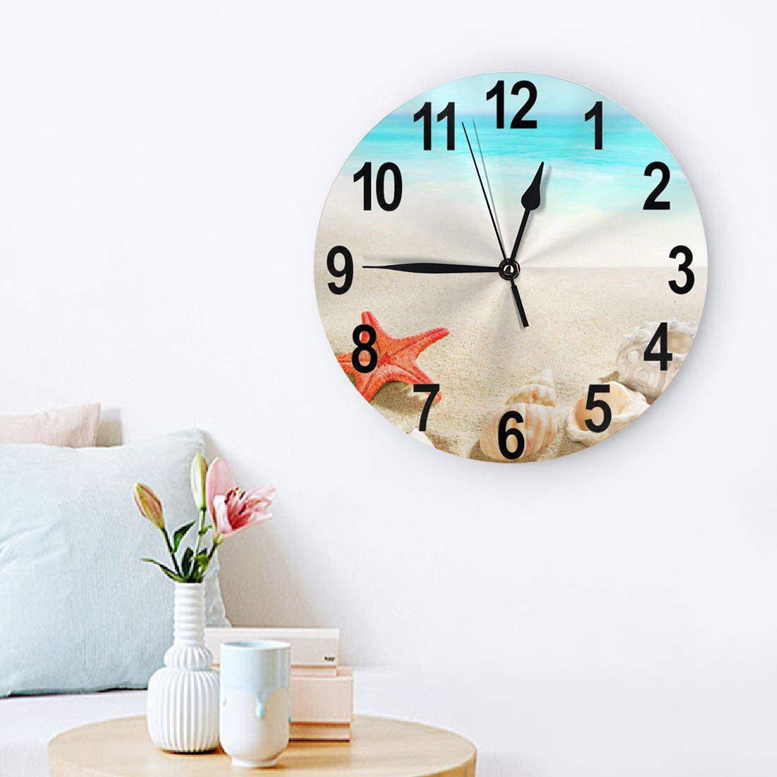 Coastal Wooden Beach Home Decor Wall Clock