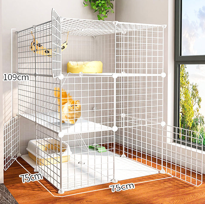 Large Pet Home Cat Cage Metal Wire Kennel Playpen Exercise Crate White