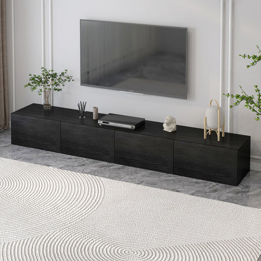 2.4m Claro Wooden TV Cabinet Entertainment Unit Modern Design Black