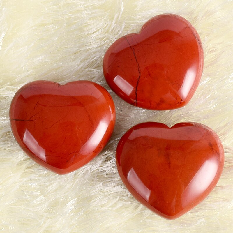 Natural Red Jasper Heart Healing Crystal Gemstone