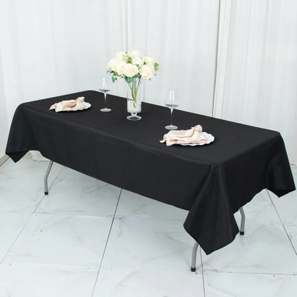 Large Rectangle Party Tablecloth Perfect for Events and Gatherings Black