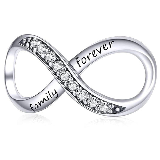 Sterling Silver Infinity Love Family Forever Charm Pendant for Women