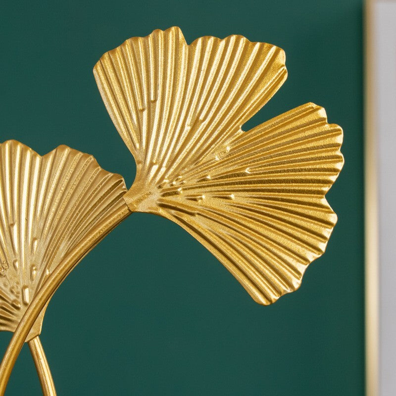 Elegant Ginkgo Leaves Sculpture Home Office Decor