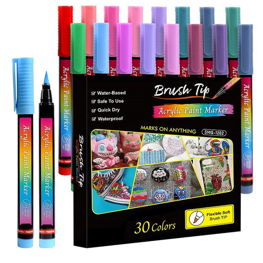 30 Pack Acrylic Paint Pens for Rock Painting and Craft Projects