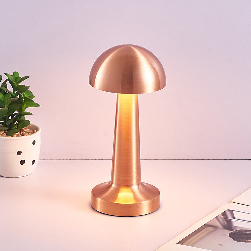 Cordless Touch Sensor LED Table Lamp Rose Gold Dome