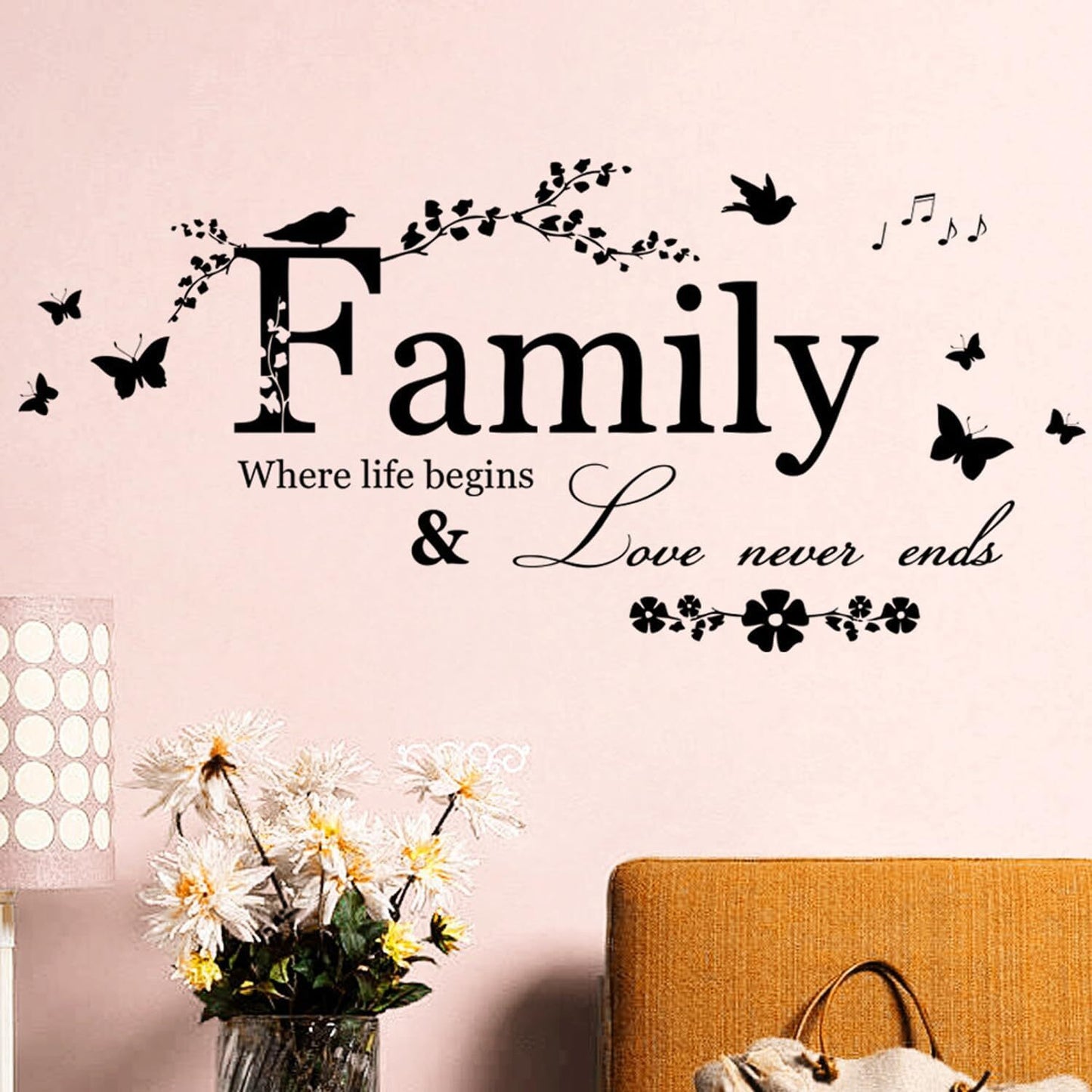 Inspirational Family Quotes Vinyl Wall Stickers DIY Home Decor Mural Art