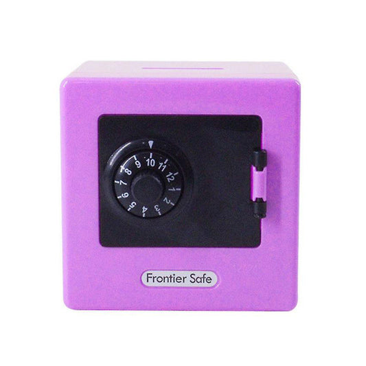 Secure Mini Piggy Bank Safe Deposit Box with Combination Lock Purple