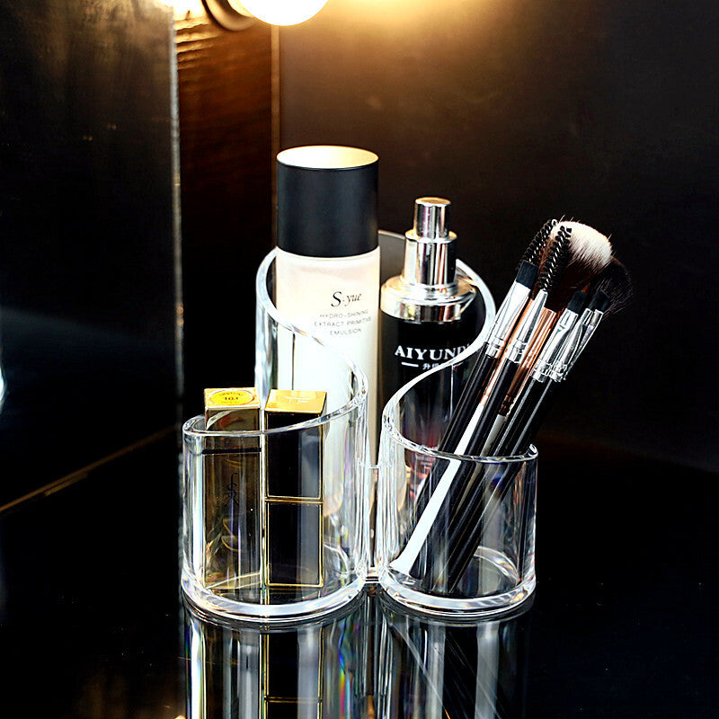 Acrylic Makeup Brush Holder Cosmetic Organizer for Vanity and Desktop