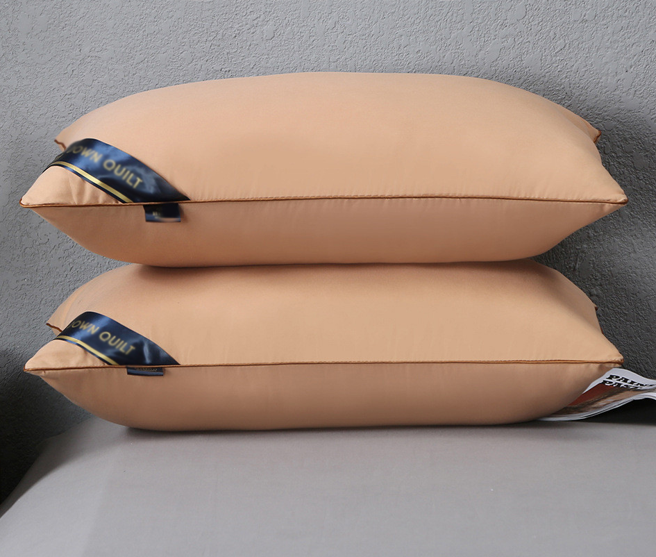 Standard Size Low Profile Pillow for Luxury Hotel Comfort Beige