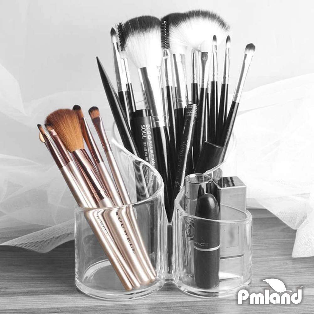 Acrylic Makeup Brush Holder Cosmetic Organizer for Vanity and Desktop