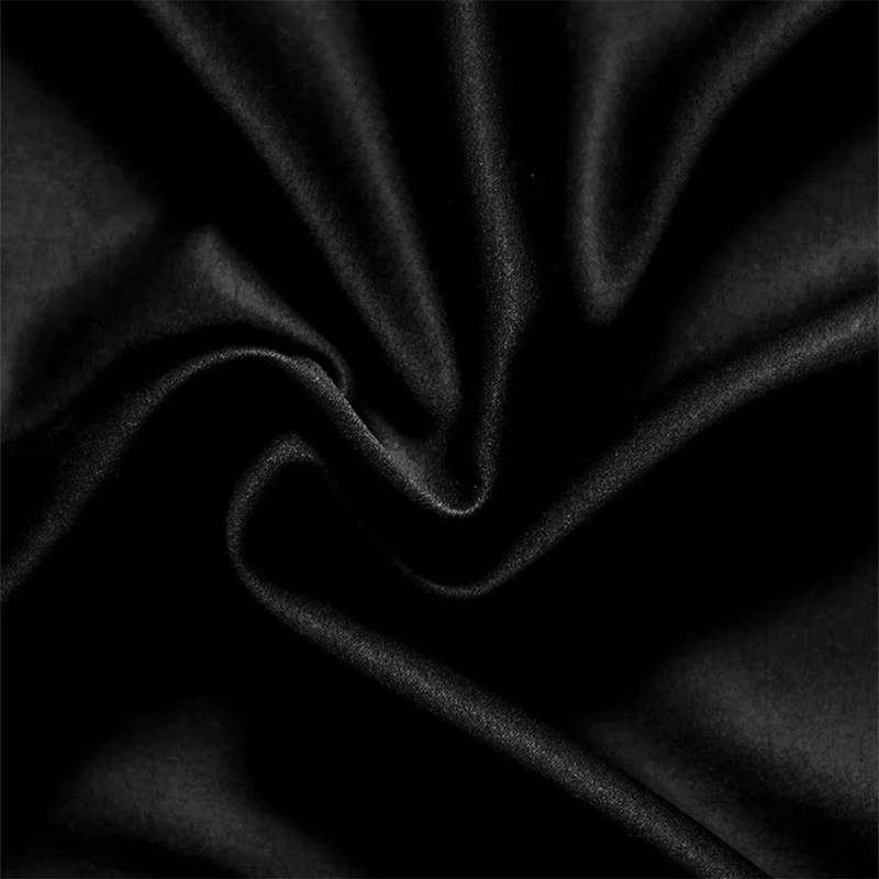 King Size Silky Satin Bed Sheet Set Luxurious Soft Bedding Black