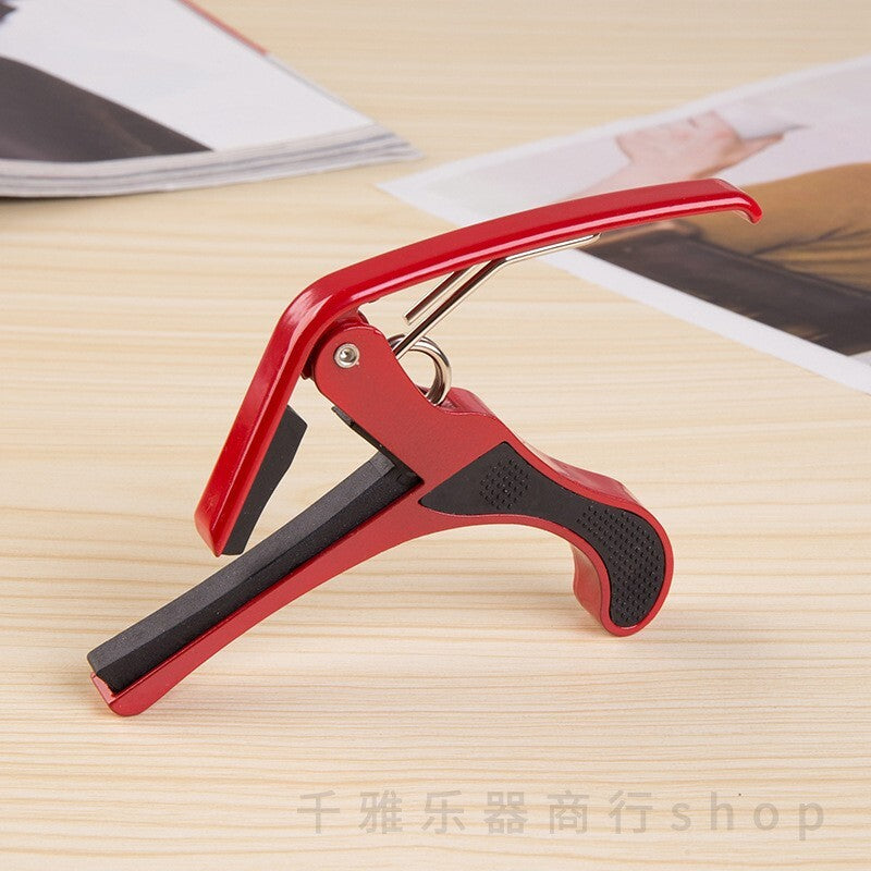 Quick Release Acoustic Guitar Capo String Key Tuner Ukulele Clamp Red