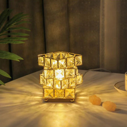 Geometric Diamond Crystal LED Rubik's Cube Table Lamp Decorative Night Light