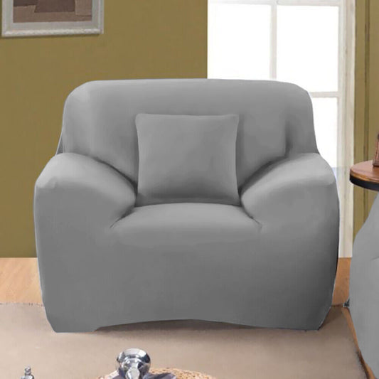 Single Seater Sofa Cover Stretch Set Lounge Couch Cushion Protector Grey