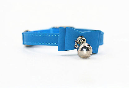 Adjustable Cute Kitten Bowtie Collar with Bell Blue