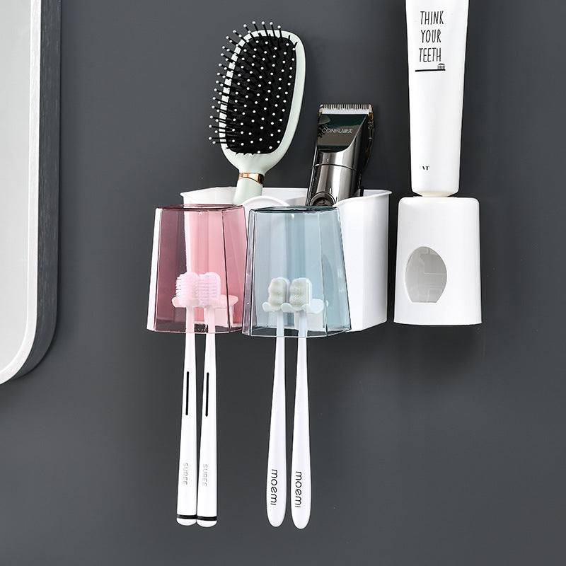 Automatic Toothpaste Dispenser and Toothbrush Holder Set for Bathroom Organization