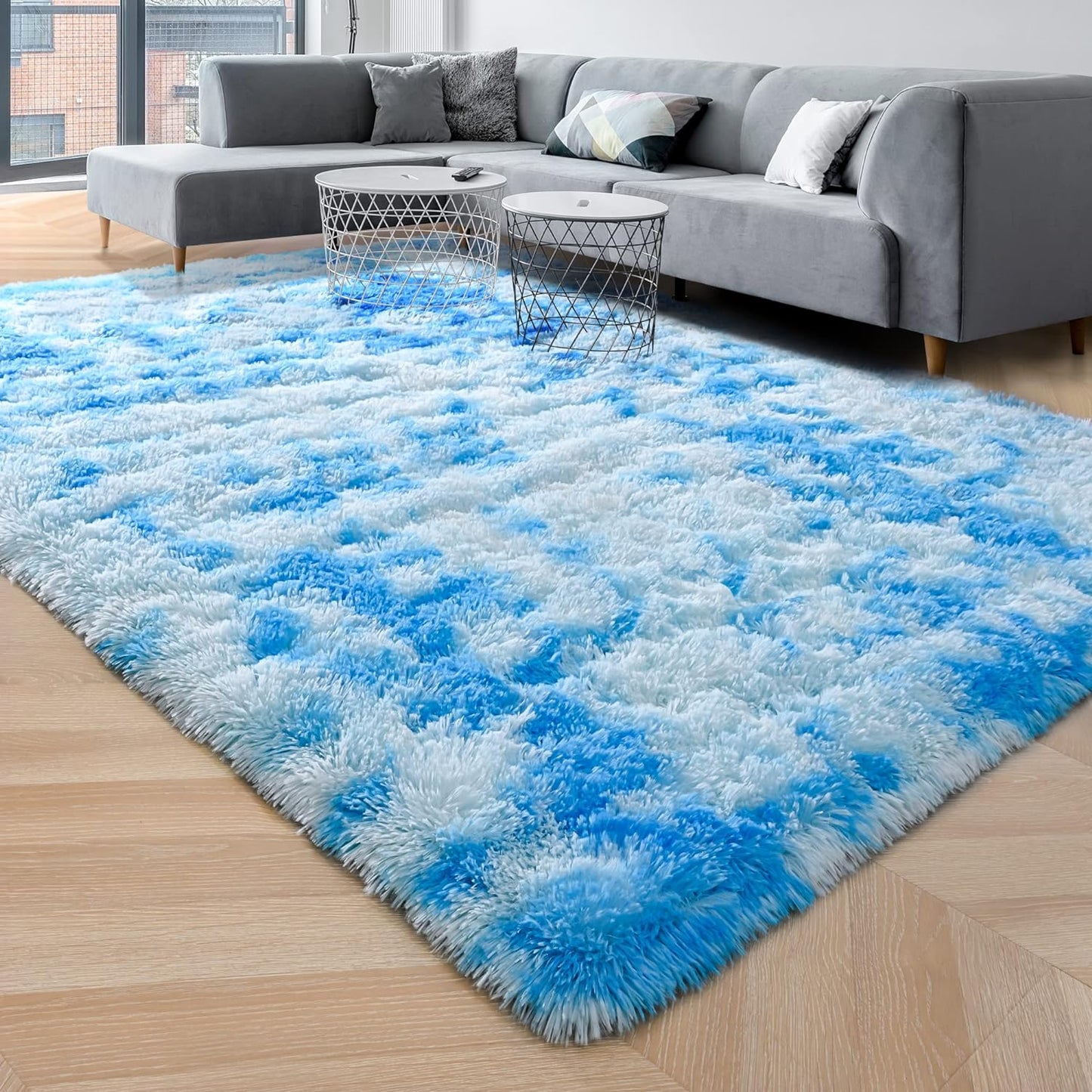 XL Extra Large 300 x 200 Soft Shag Rug Blue