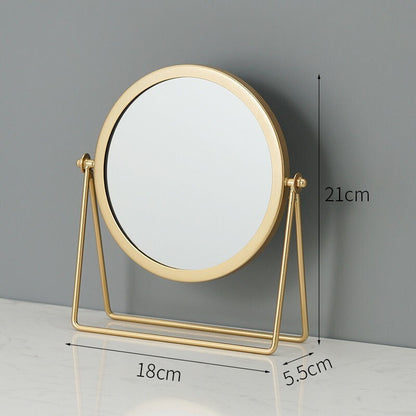 Elegant 360-Degree Rotating Vanity Makeup Mirror Gold