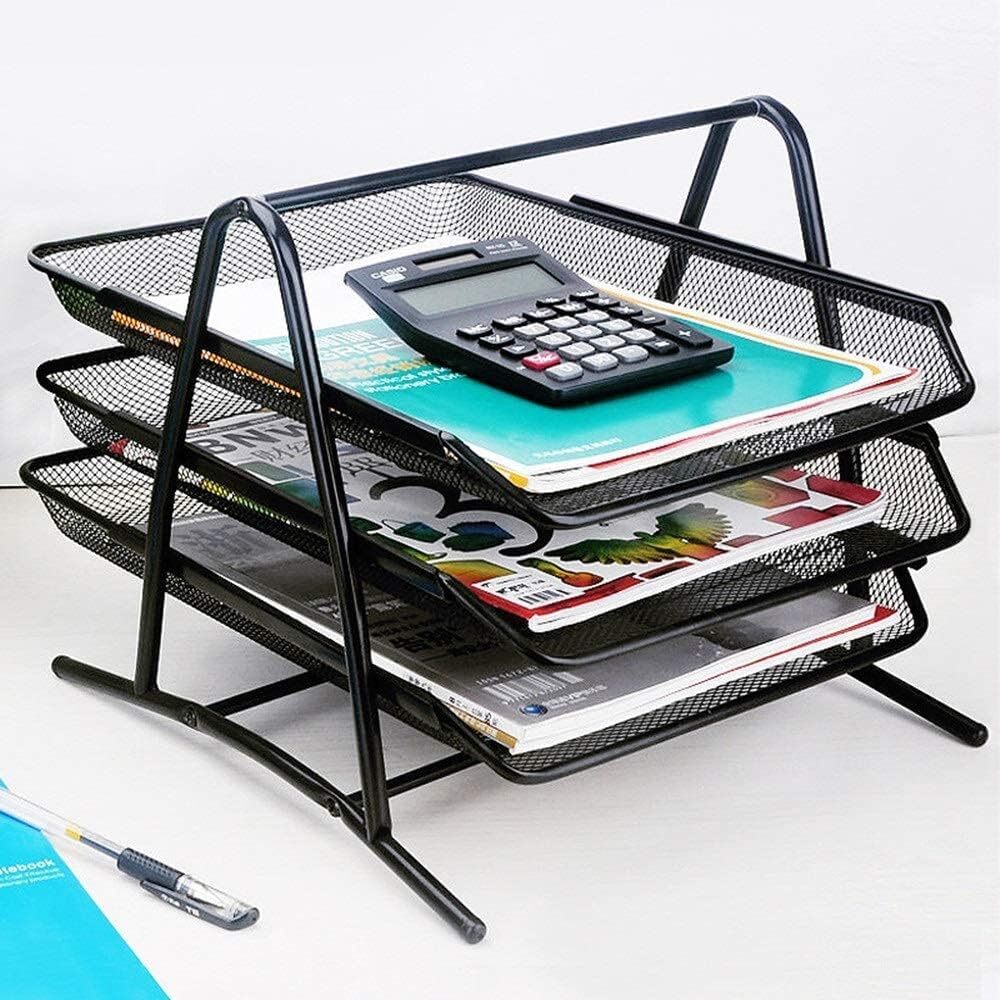 3-Tier Office Document Tray Paper Magazine Desk Organizer for Home and Office