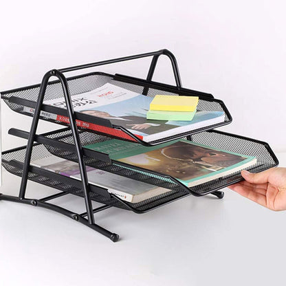 3-Tier Office Document Tray Paper Magazine Desk Organizer for Home and Office