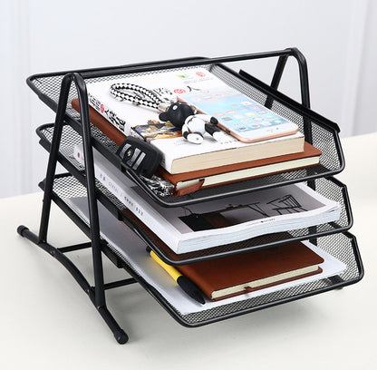 3-Tier Office Document Tray Paper Magazine Desk Organizer for Home and Office