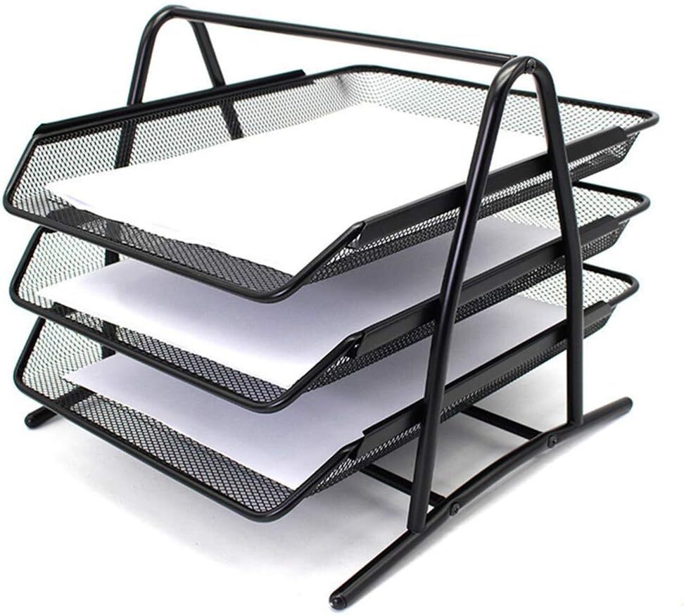 3-Tier Office Document Tray Paper Magazine Desk Organizer for Home and Office