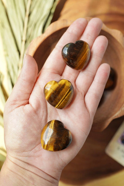 Tiger Eye Heart Stone Crystal Natural Healing Gemstone