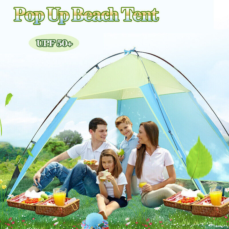 6-Person Pop Up Beach Tent Easy Setup Sun Shelter