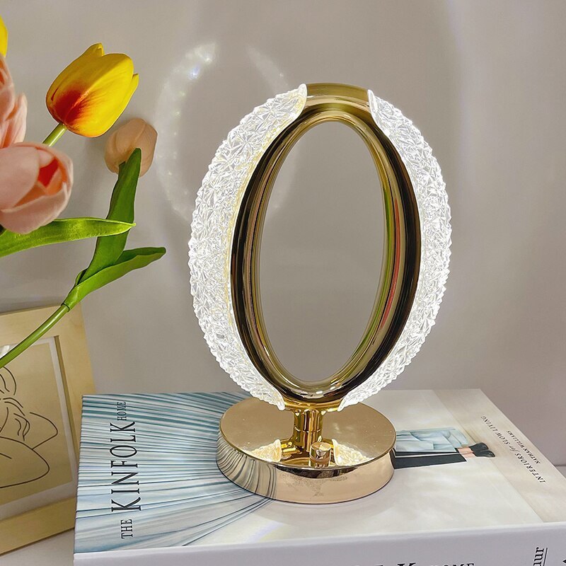 Elegant Crystal LED Table Lamp Night Light for Home Decor