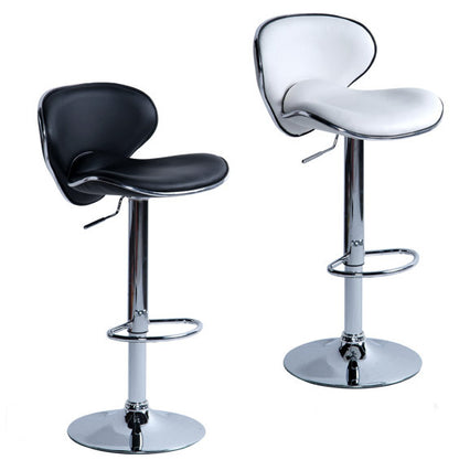 Set of 2 Designer PU Leather Bar Stools Modern White