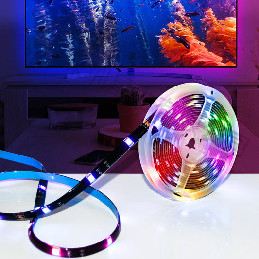 5M RGB LED Light Strip with Colour-changing USB and IR Remote for Home Decor