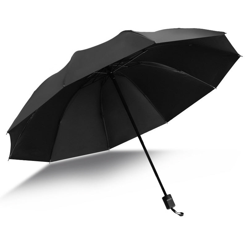 Large Windproof UV-Resistant Folding Umbrella Black