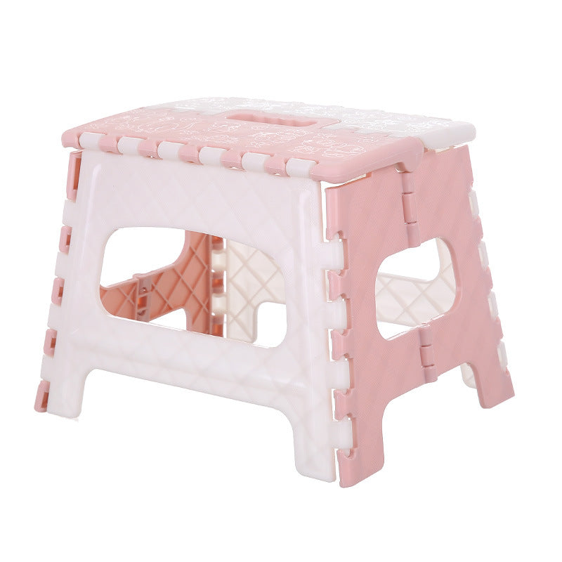 Foldable Pink Step Stool Lightweight Durable Anti-Slip for Kids and Adults