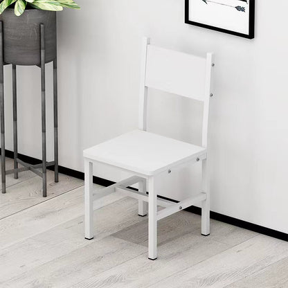 4 Piece Set Modern Wood Steel Dining Chairs White