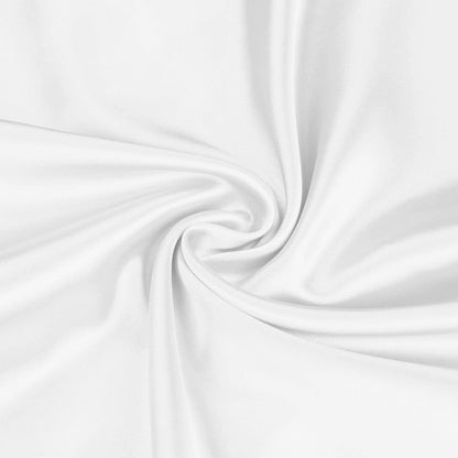 Queen Silky Satin Bed Sheet Set Soft and Smooth White