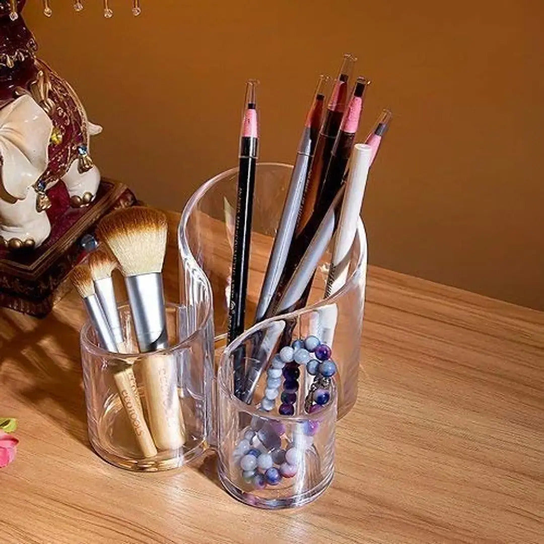 Acrylic Makeup Brush Holder Cosmetic Organizer for Vanity and Desktop