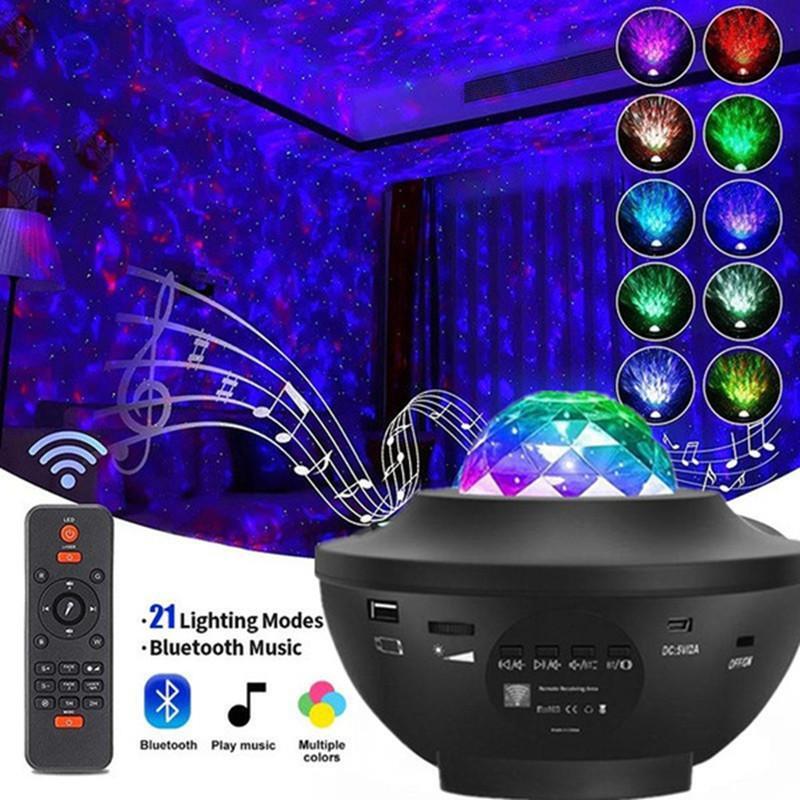 Starry Night LED Projector Lamp Bluetooth Speaker Night Light for Kids and Adults