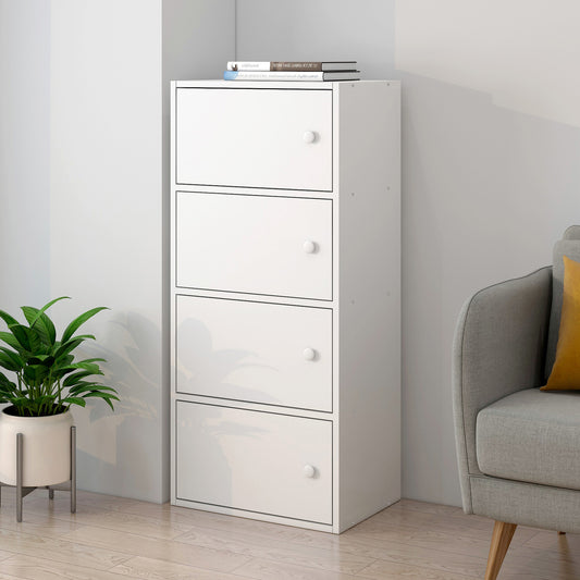 4-Tier Cascade Organizer Chest of Drawers White