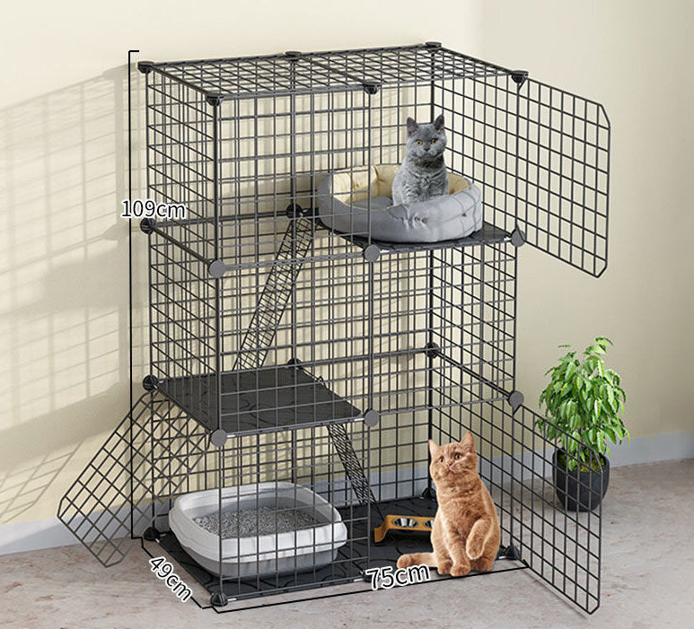 Large Pet Home Cat Cage Metal Wire Kennel Playpen Exercise Crate for Pets