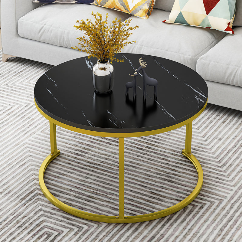 Luxor 2-in-1 Designer Marble Look Nested Coffee Tables Black