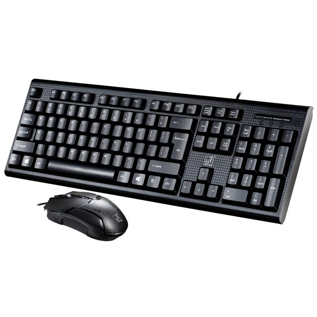 Ergonomic Office Wired Keyboard and Mouse Combo Set for Professional Use