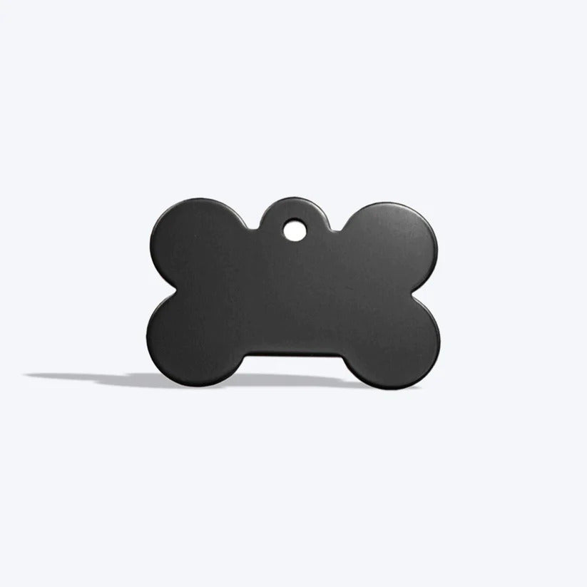 Personalized Dog Bone Shaped Aluminum ID Tag for Pets Black