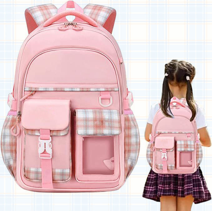 Cute Large Deluxe Backpack for Girls School Bag Pink